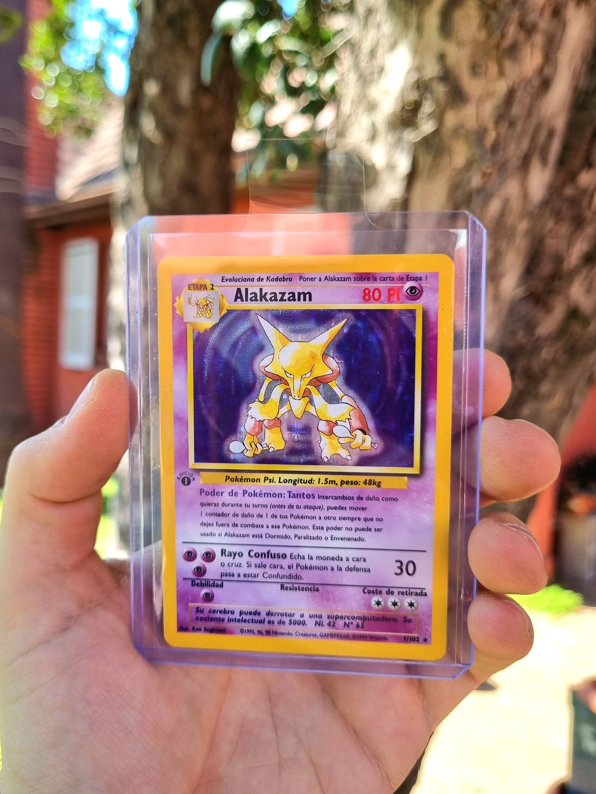 alakazam pokemon card 1 102 Alakazam 1era Edición - 1/102 Base Set 1999 Holo Rare