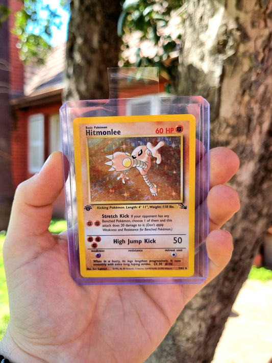 Hitmonlee - 7/62 1era Edición Fossil Holo Rare - Inglés