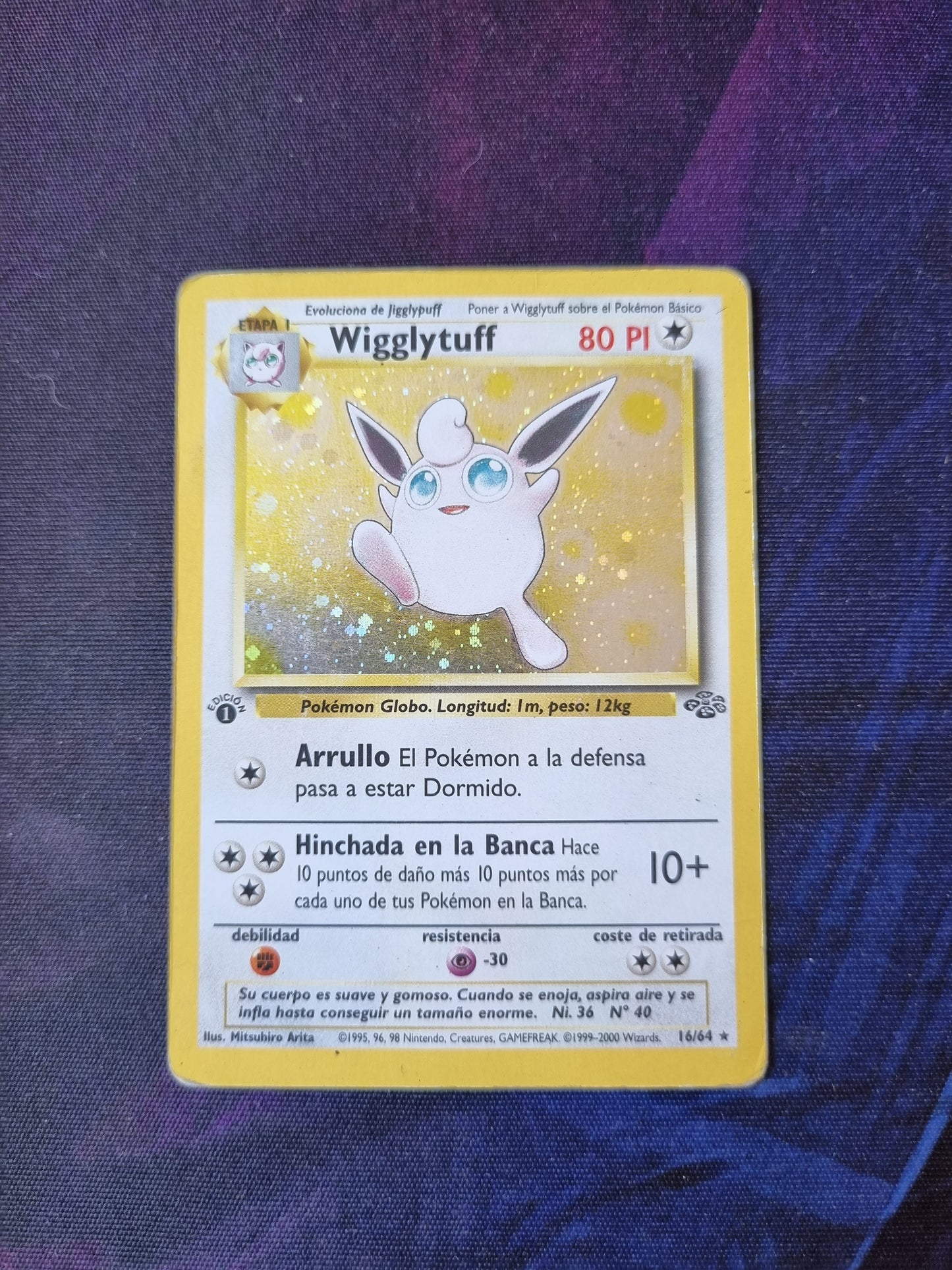 Wigglytufft - 16/64 1era Edición Jungle Holo Rare - Español