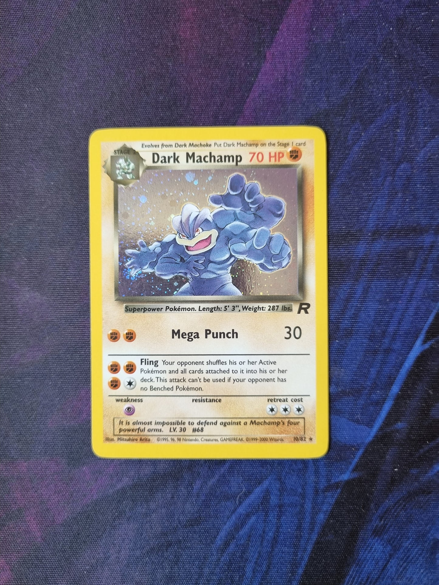 Dark Machamp - 10/82 Team Rocket Holo Rare - Inglés