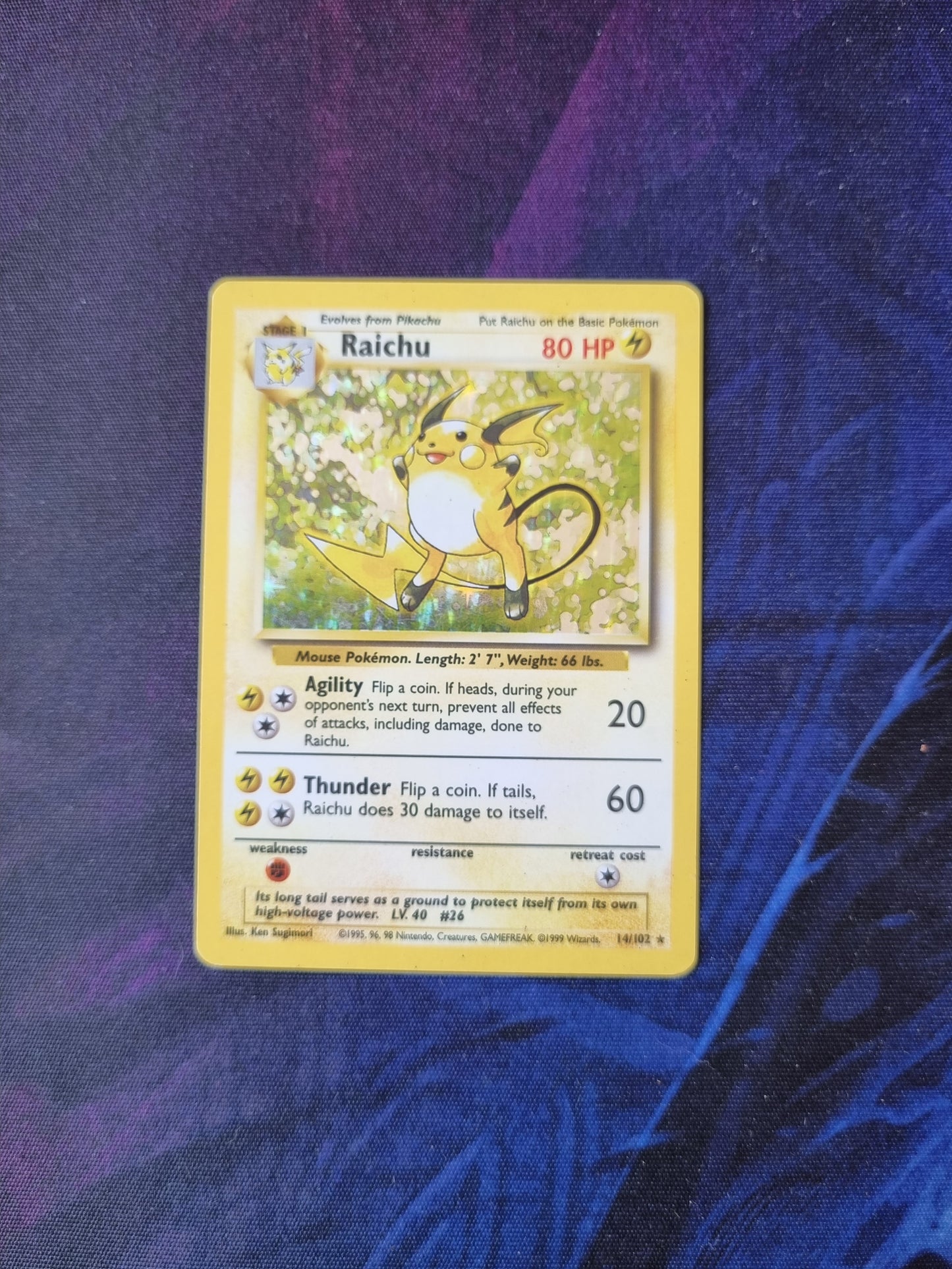 Raichu - 14/102 Base Set Holo Rare - Inglés