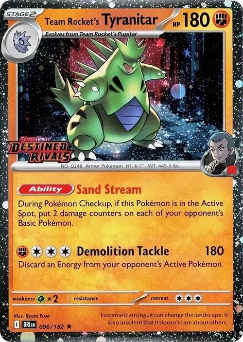 Team Rocket's Tyranitar - Destined Rivals Prerelease Deck Sellado